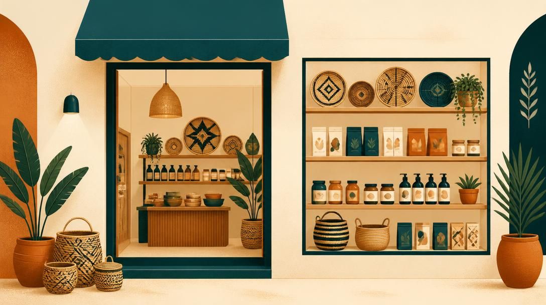 Illustration d'une boutique pour un site vitrine